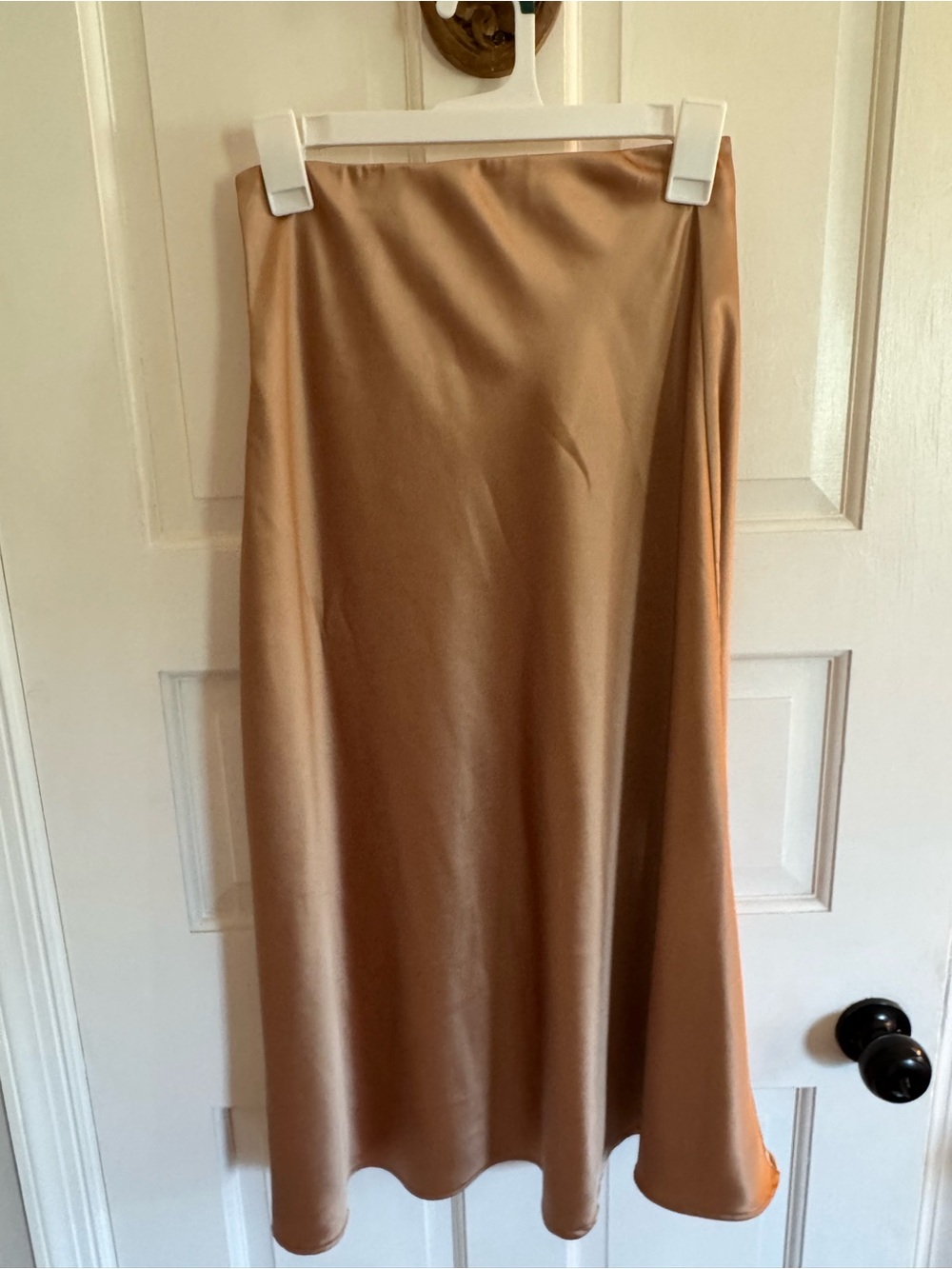 A-Line Gold Midi Skirt